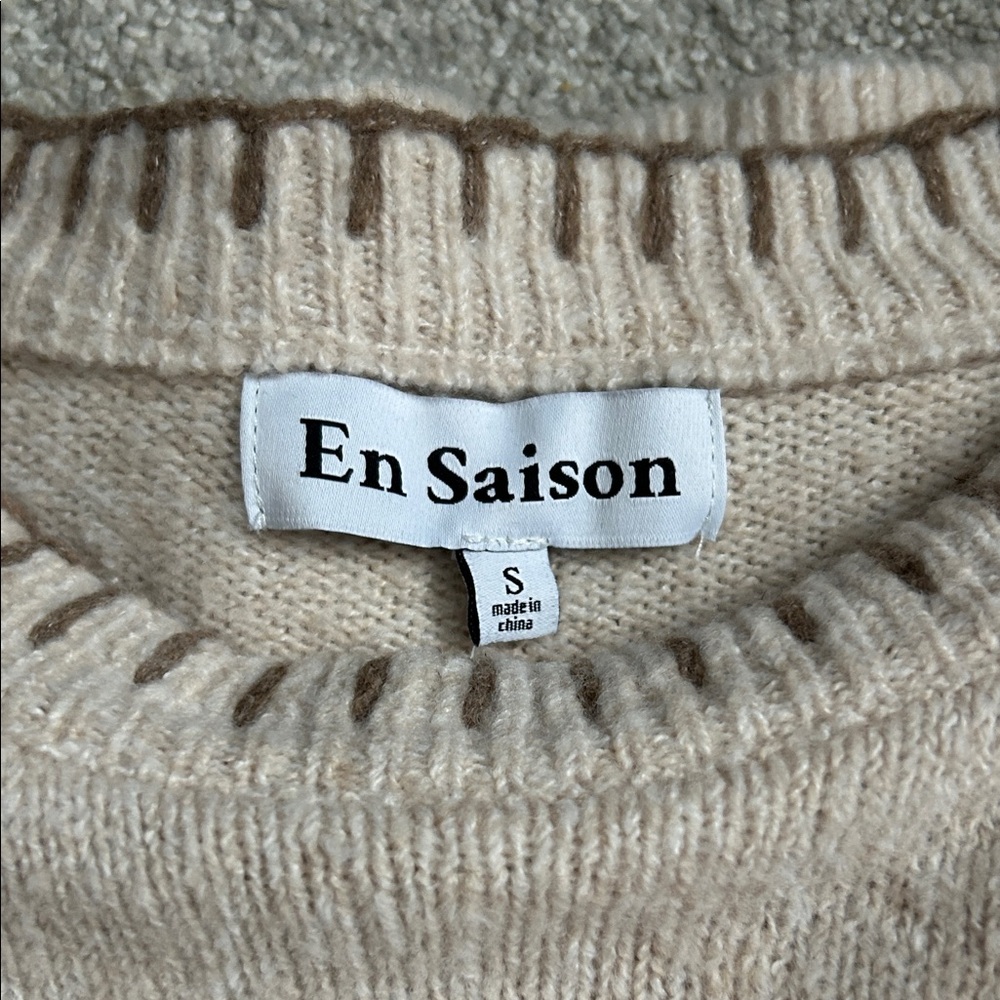 En Saison Beige Ruffled Sweater - Picture 6 of 10
